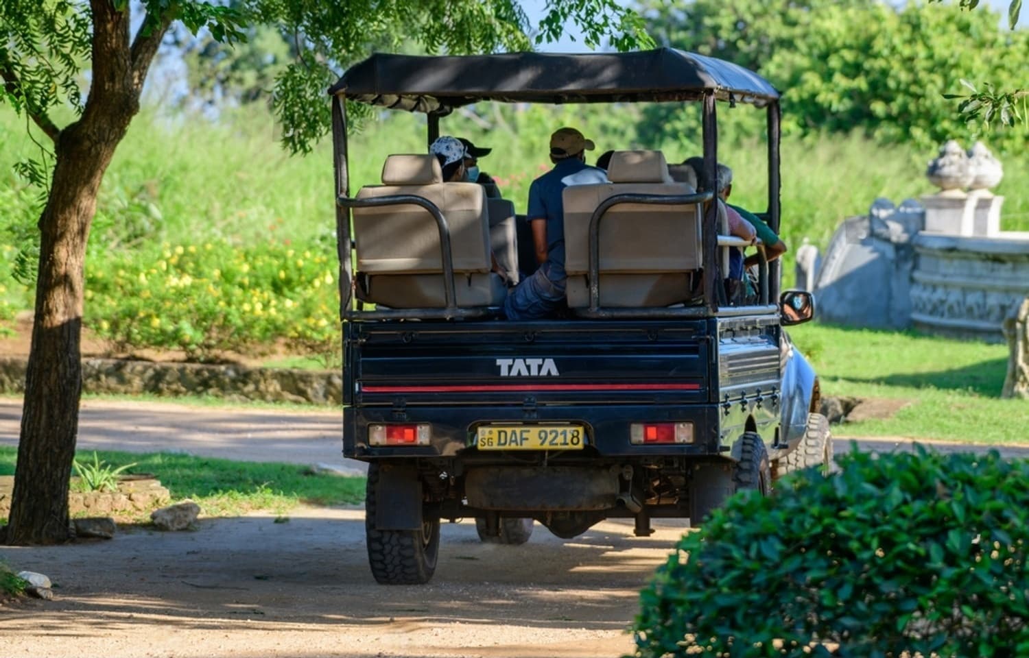 Safari drivers at sunset in Udawalawe National Park